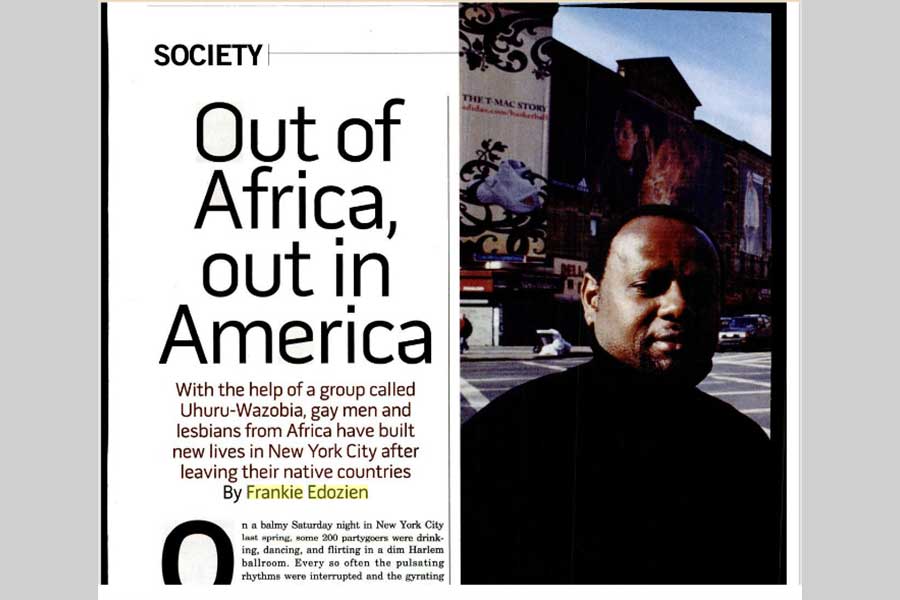 Out of Africa, Out in America Cover Photo